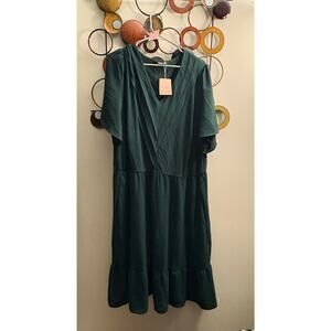 D59 Bloomchic 22/24 green knee length dress